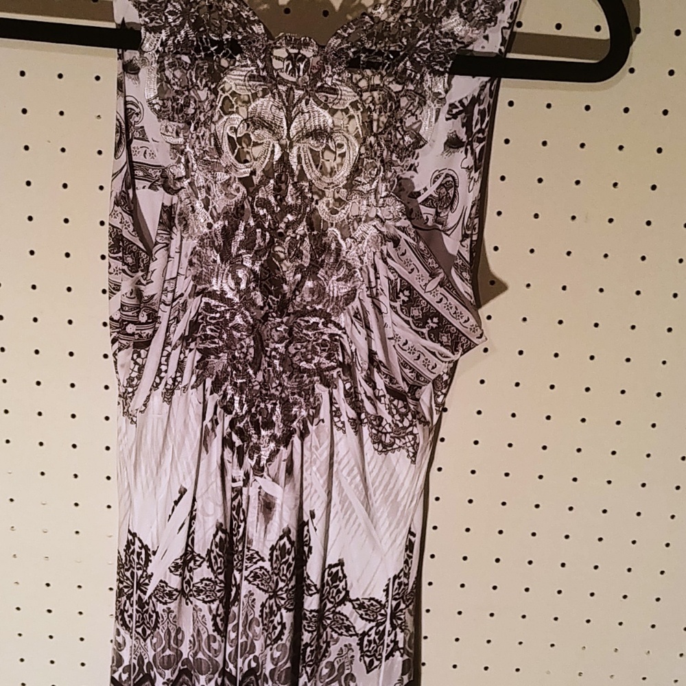 Black and white sheer dress